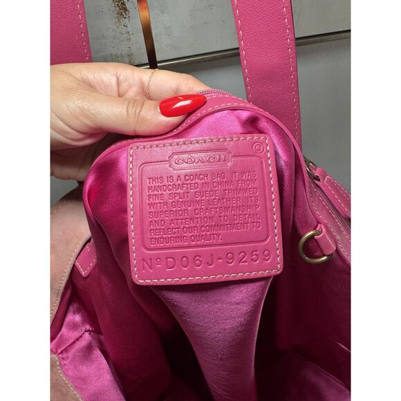 RARE Vintage Coach Suede Floral Tote - Picture 3 of 5